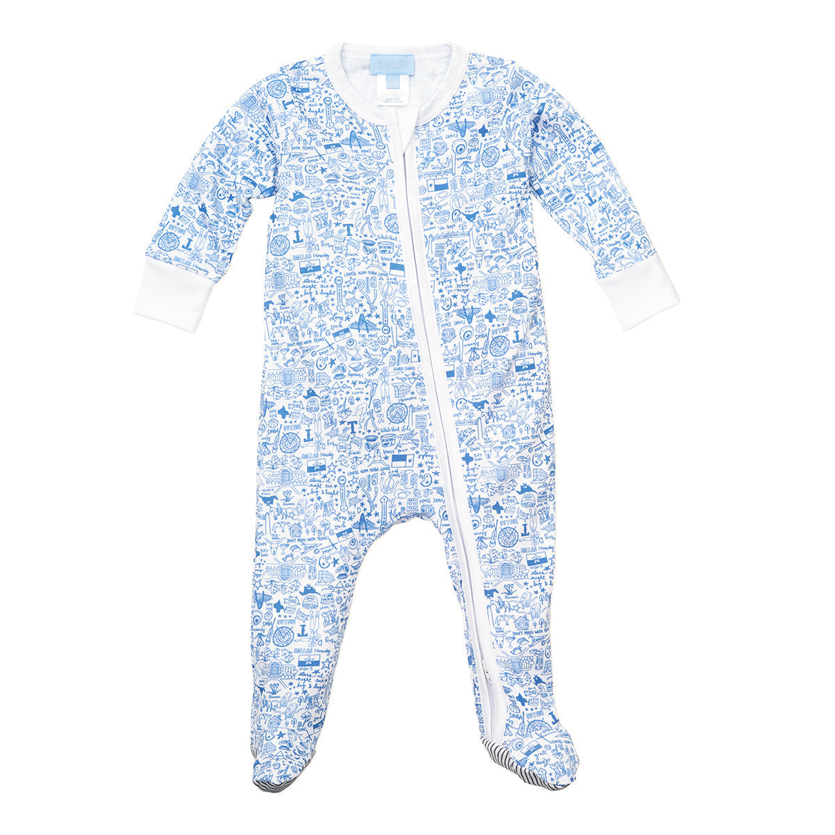 Joy Street Kids Dallas-Fort Worth Zip Onesie, Blue