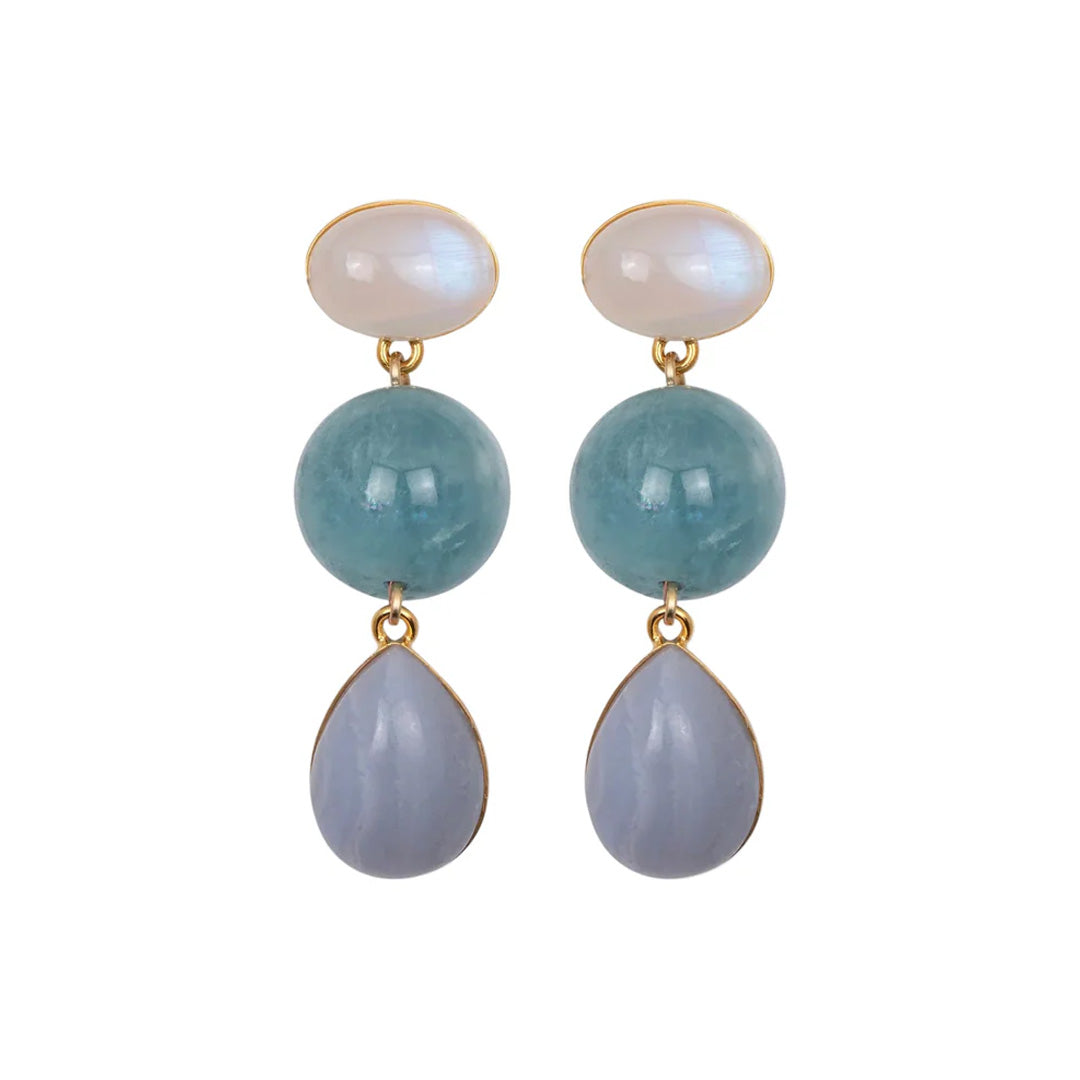 Natalia Earrings in Aquamarine
