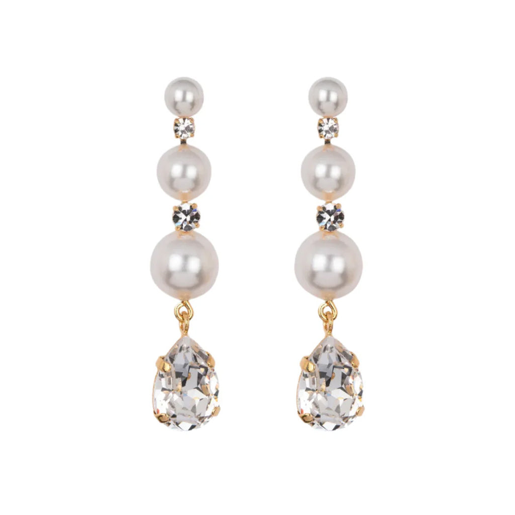 Corisande Earrings in Crystal Pearl