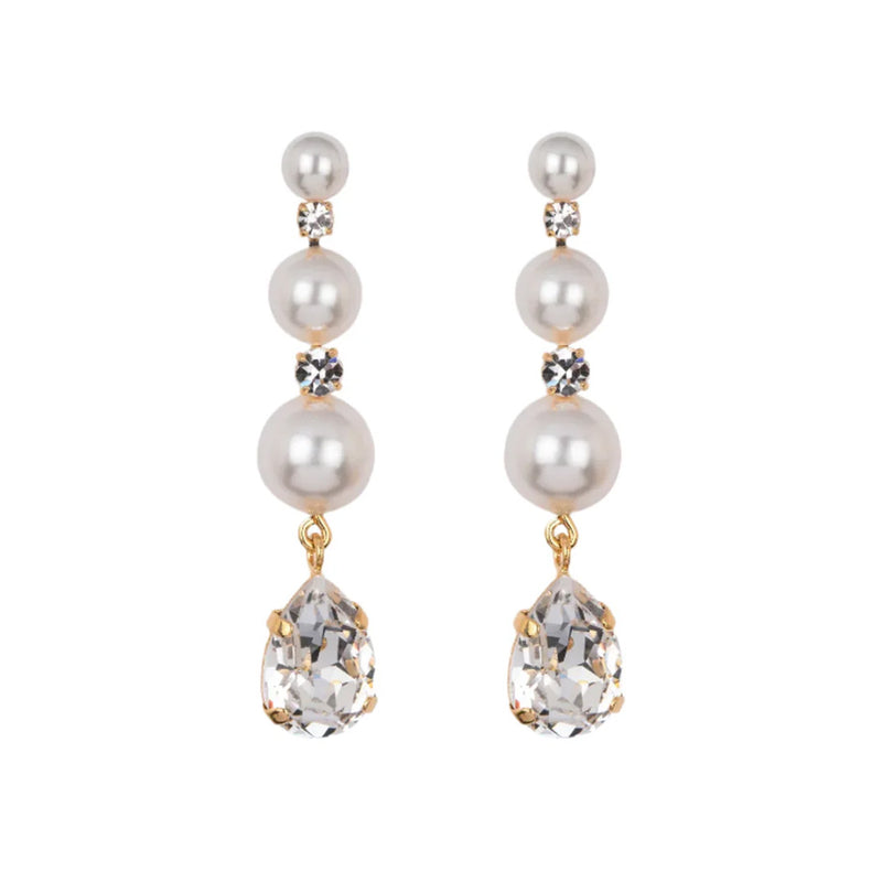 Corisande Earrings in Crystal Pearl