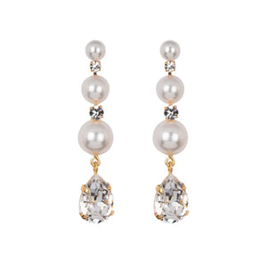 Corisande Earrings in Crystal Pearl