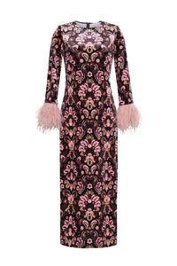 Danya Dress in Damask Black
