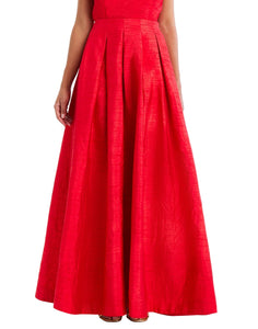 Daphne Ball Skirt in Rose Red front – evening ball skirt with voluminous box pleats, side seam pockets, and full lining by Mestiza New York.
