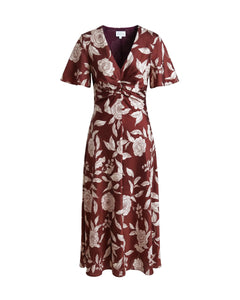 Daphne Dress in Deep Redwood Multi