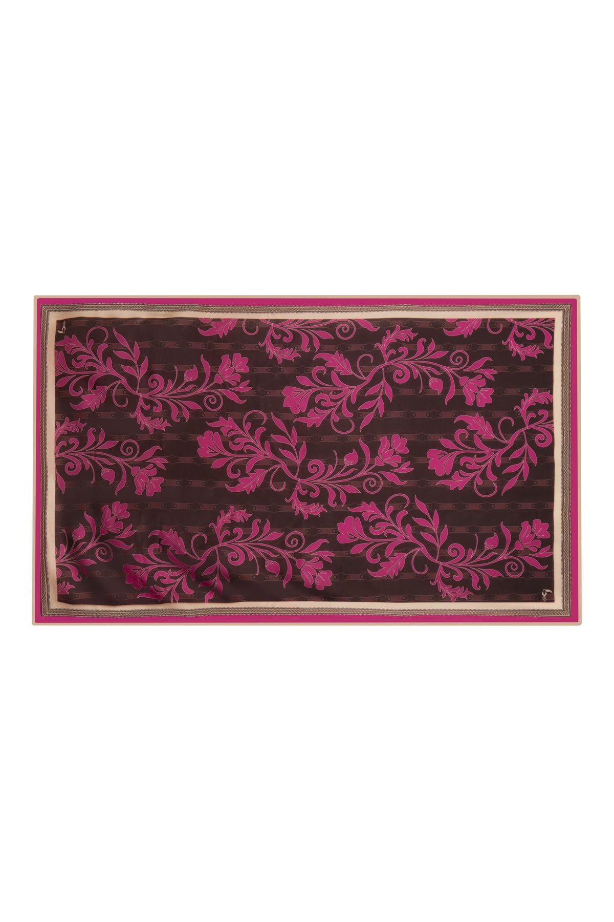 De La Falaise Cotton Silk Sarong in Fuchsia Flowers