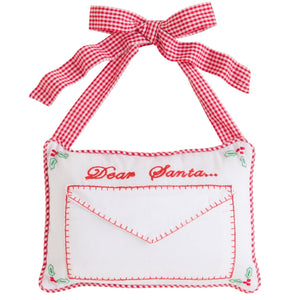 Dear Santa Door Pillow, Little English, classic children's clothing, preppy children's clothing, traditional children's clothing, classic baby clothing, traditional baby clothing