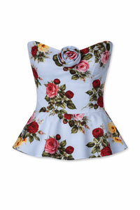 Delicias Corset Top in Blue
