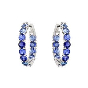 Delphina Blue Sapphire Hoop Earrings