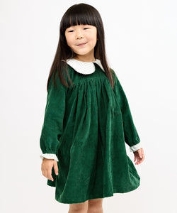 Delphina Dress in Forest Corduroy