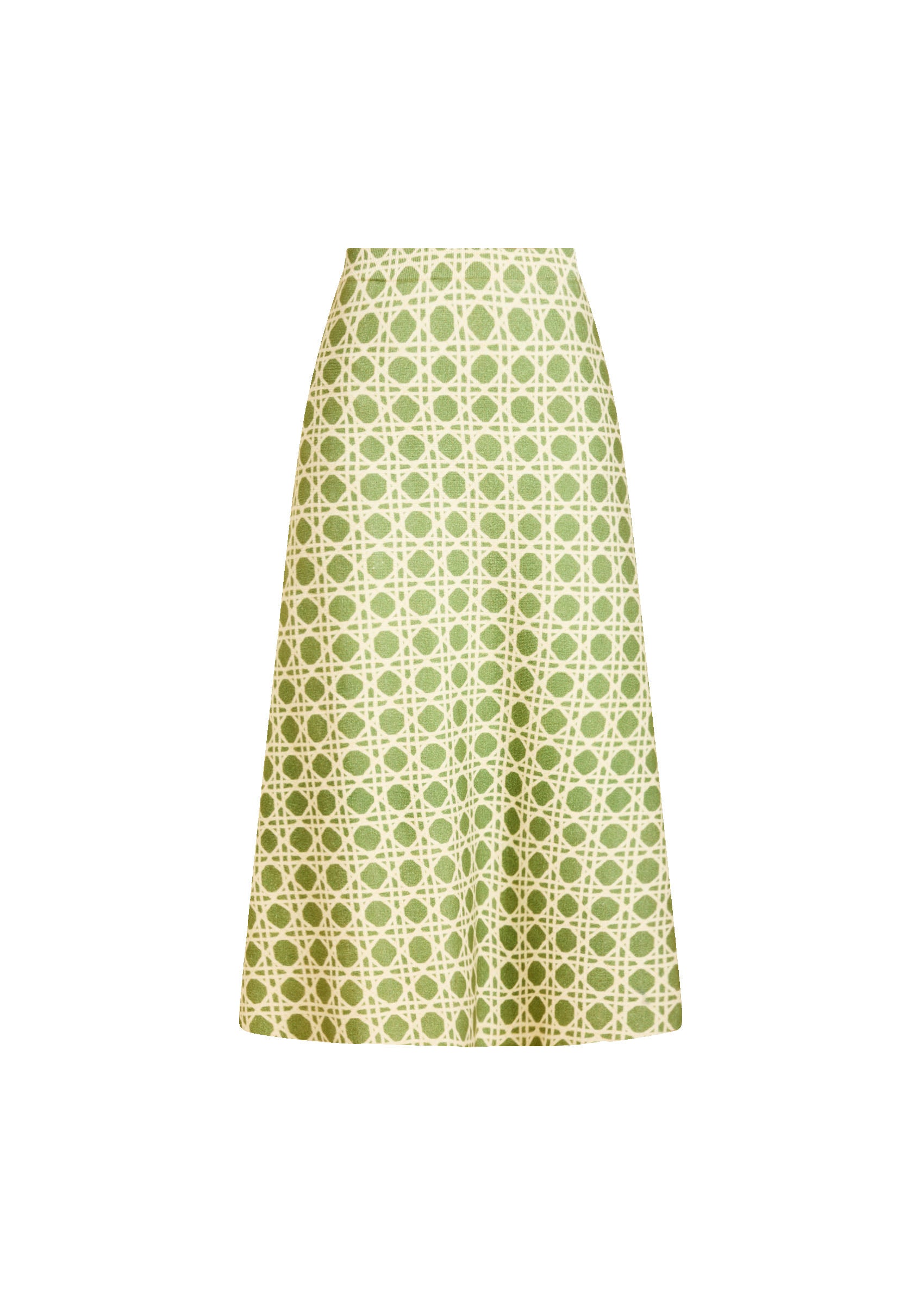 Demi Midi Skirt in Evergreen Lattice