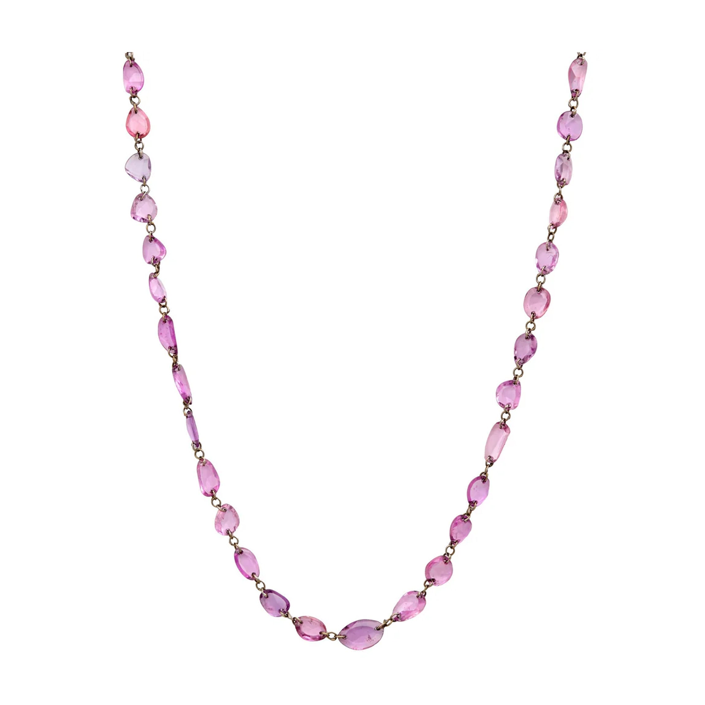 Desert Blooms Mariposa Pink Sapphire Long Necklace