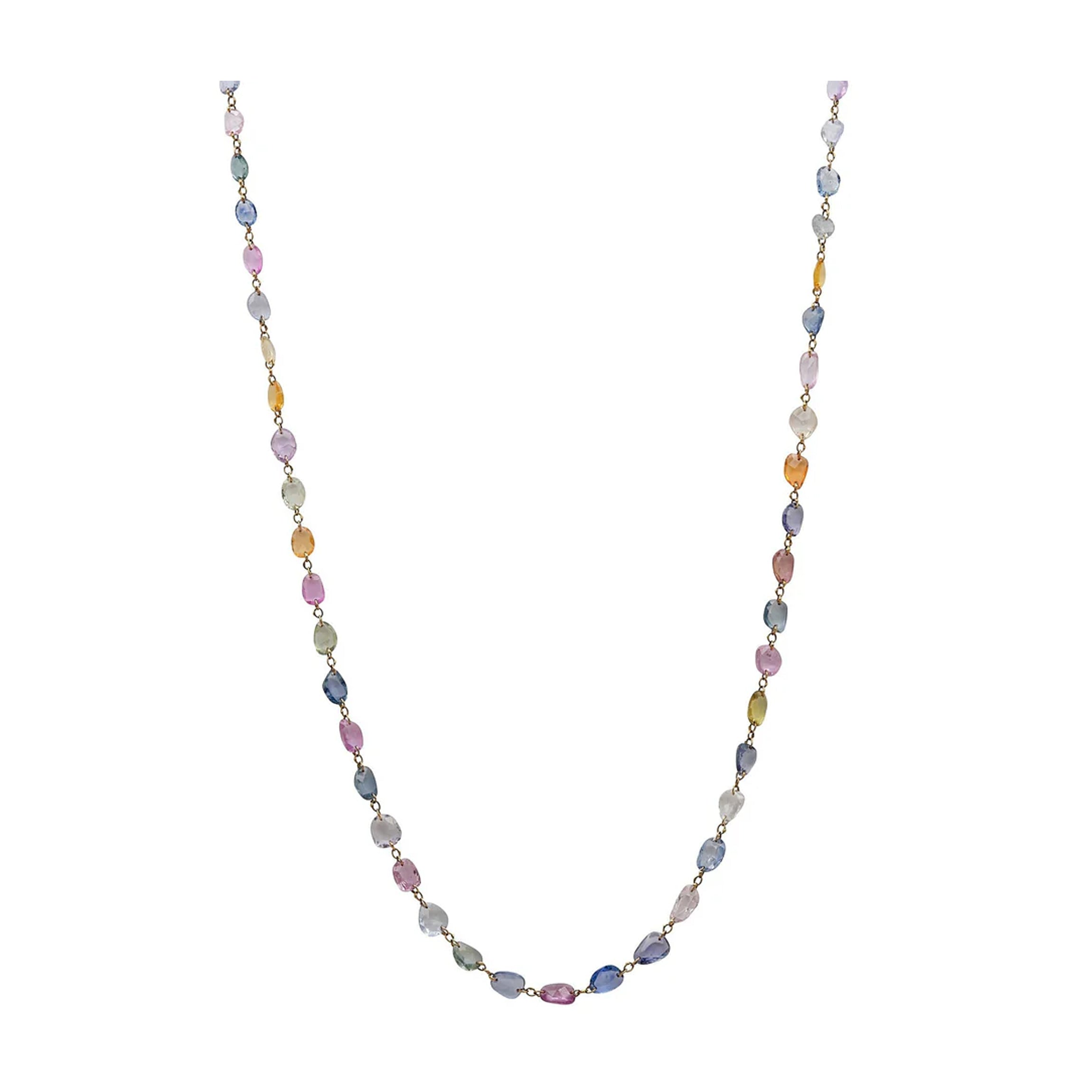 Desert Blooms Wildflower Multi-Colored Sapphire Long Necklace