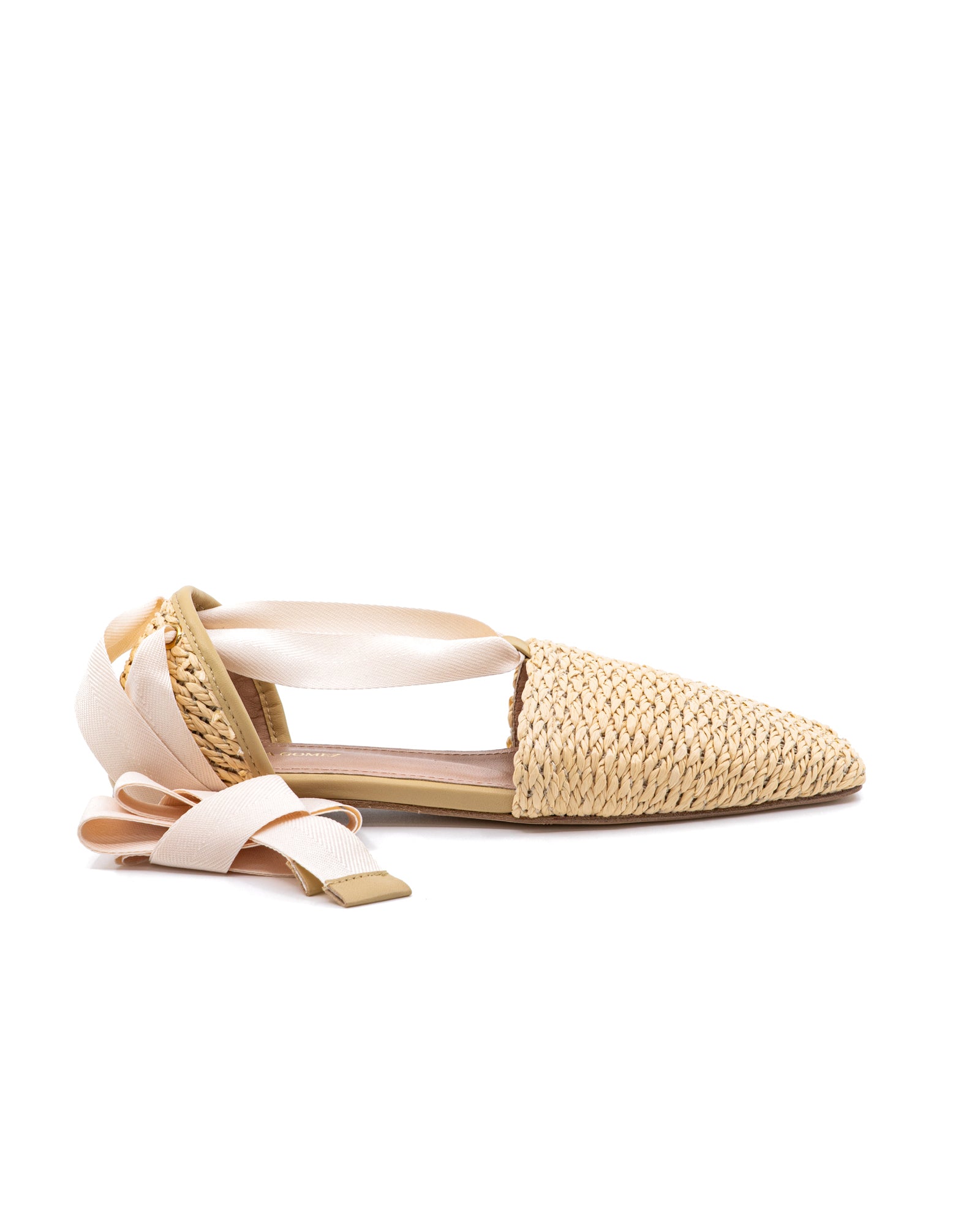 Desi Raffia Flat in Natura Raffia