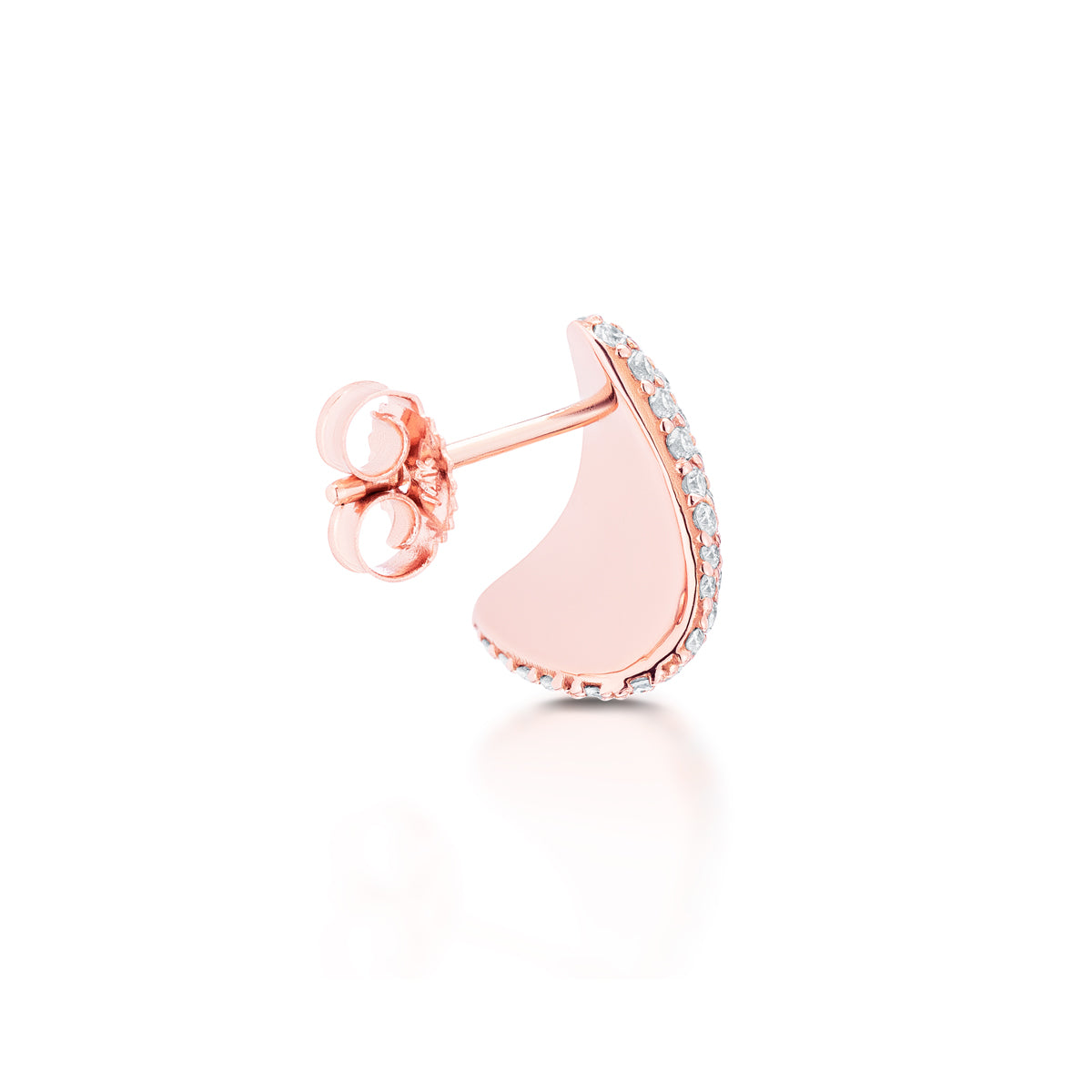 Diamond-Earring-Cup-Rose-Gold-Back, 14k rose gold
