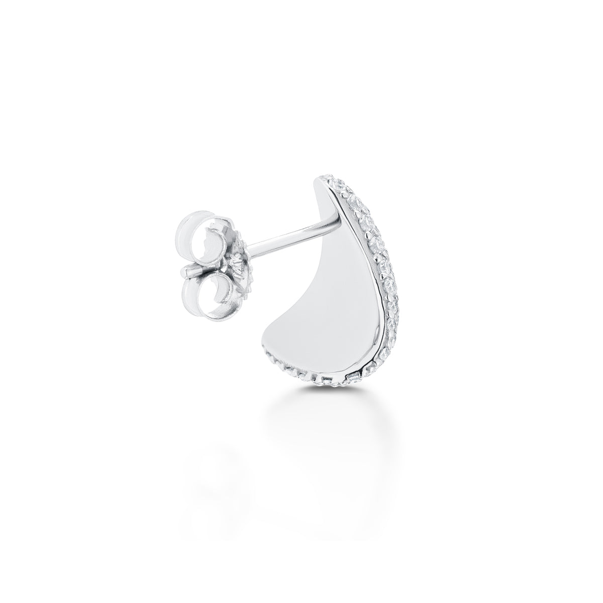 Diamond-Earring-Cup-White-Gold-Back, 14k white gold