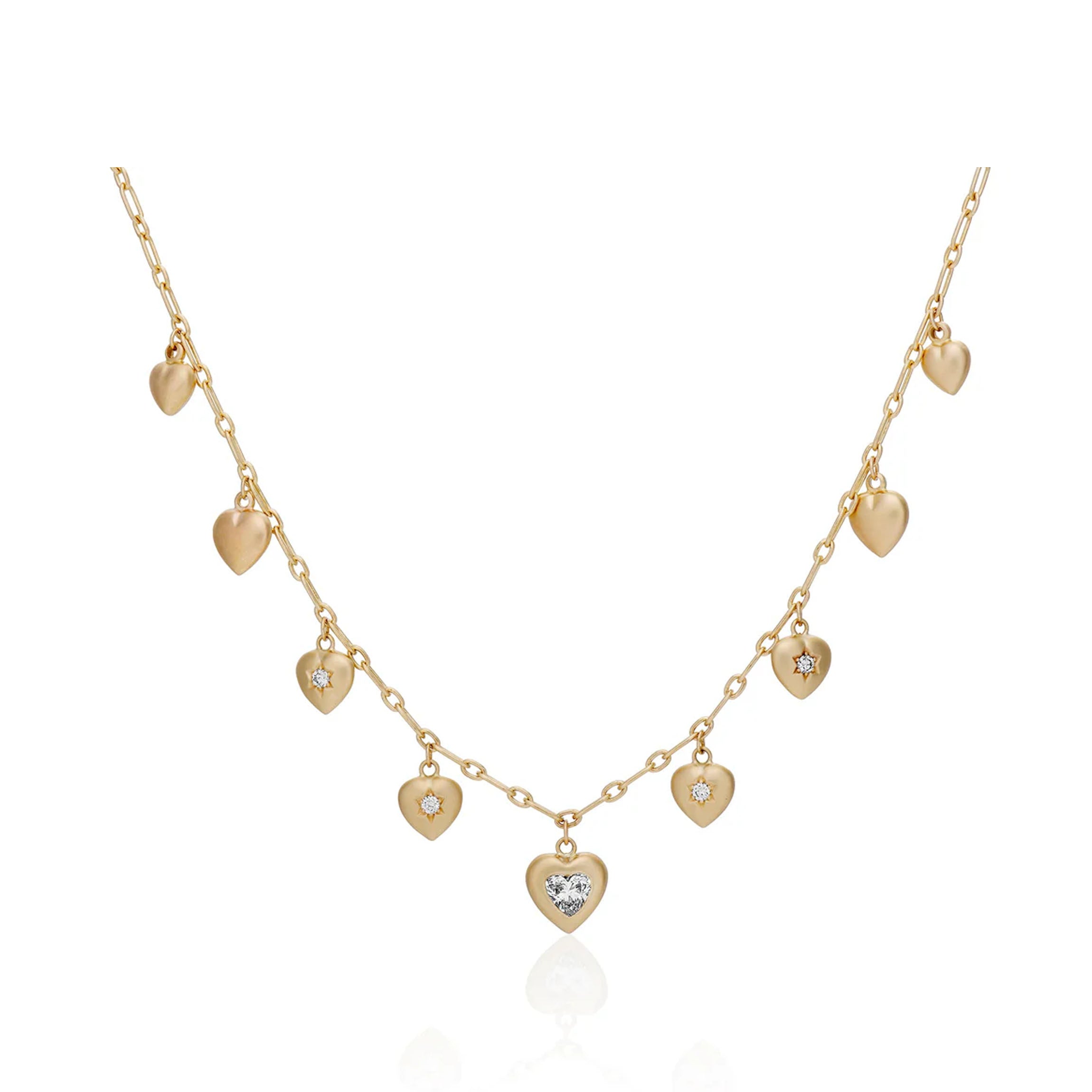 Diamond Puffy Heart Necklace