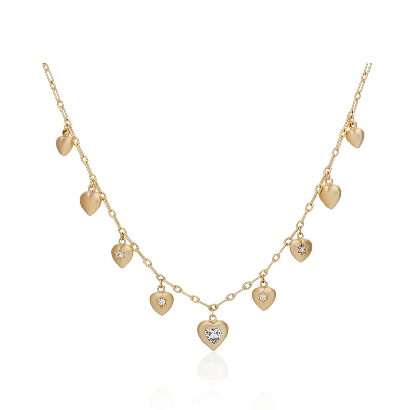 Diamond Puffy Heart Necklace