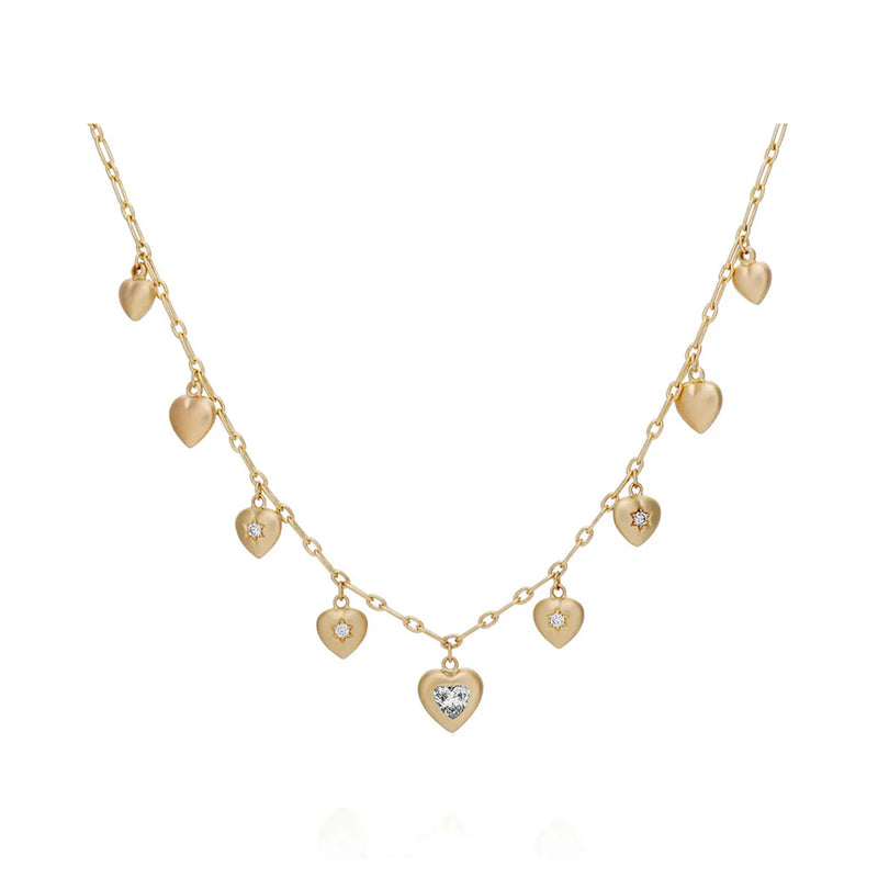 Diamond Puffy Heart Necklace