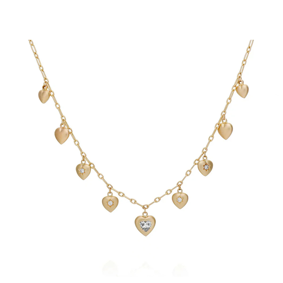 Diamond Puffy Heart Necklace