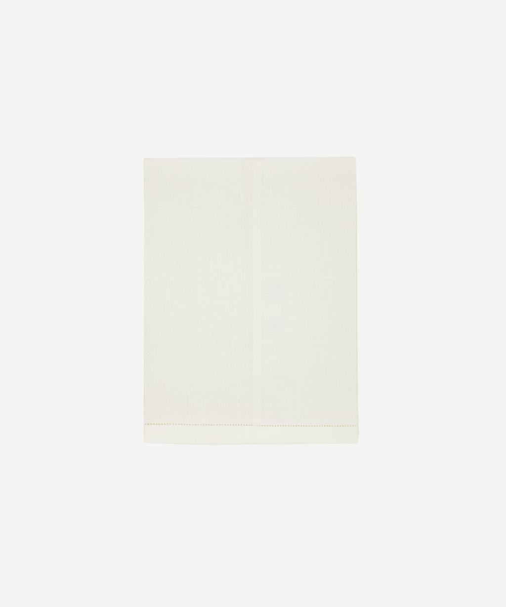 Rebecca Udall, Classic Hemstitch Linen Hand Towel, White