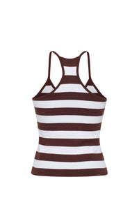 Didi Tank in Brown White Stripe Knits