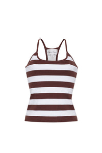 Didi Tank in Brown White Stripe Knits