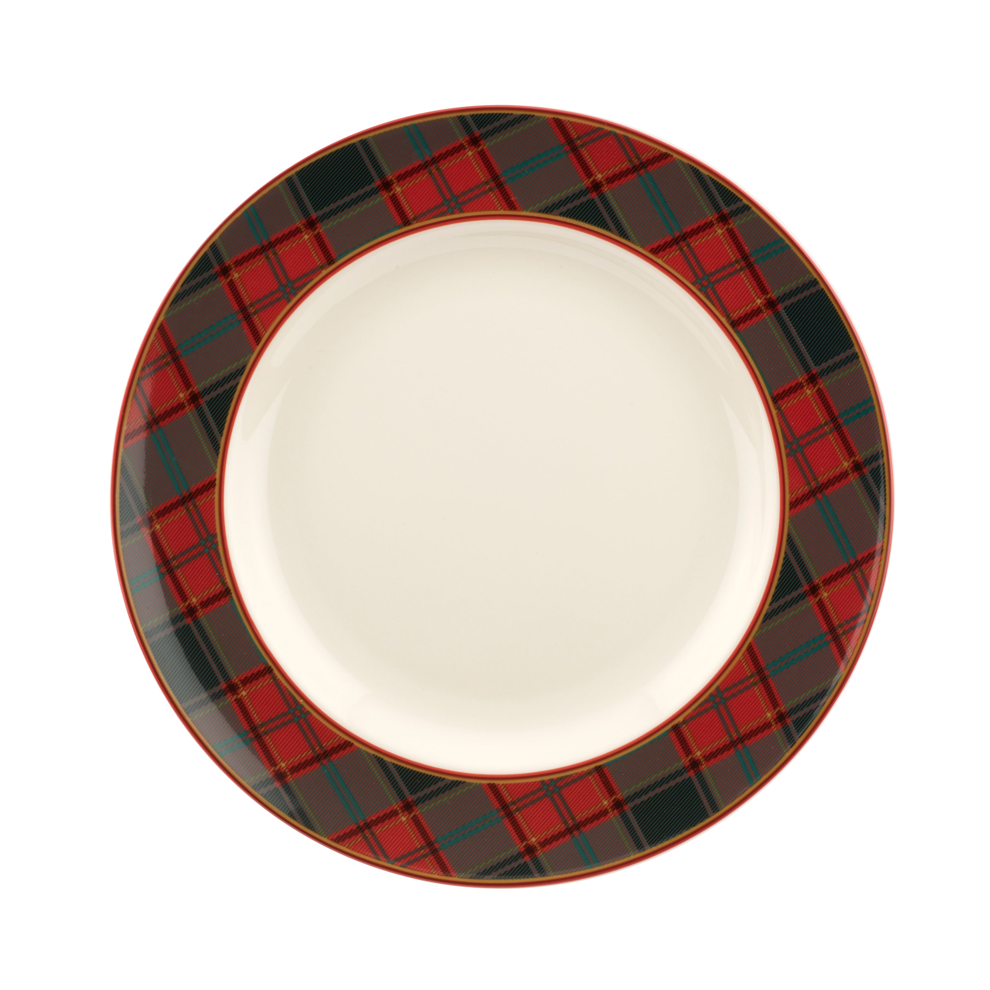 Christmas Tree Tartan 10.5" Dinner Plates, Set of 4