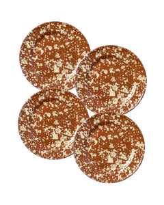 Splatter Dinner Plate in Terracotta & Cream, Set of 4