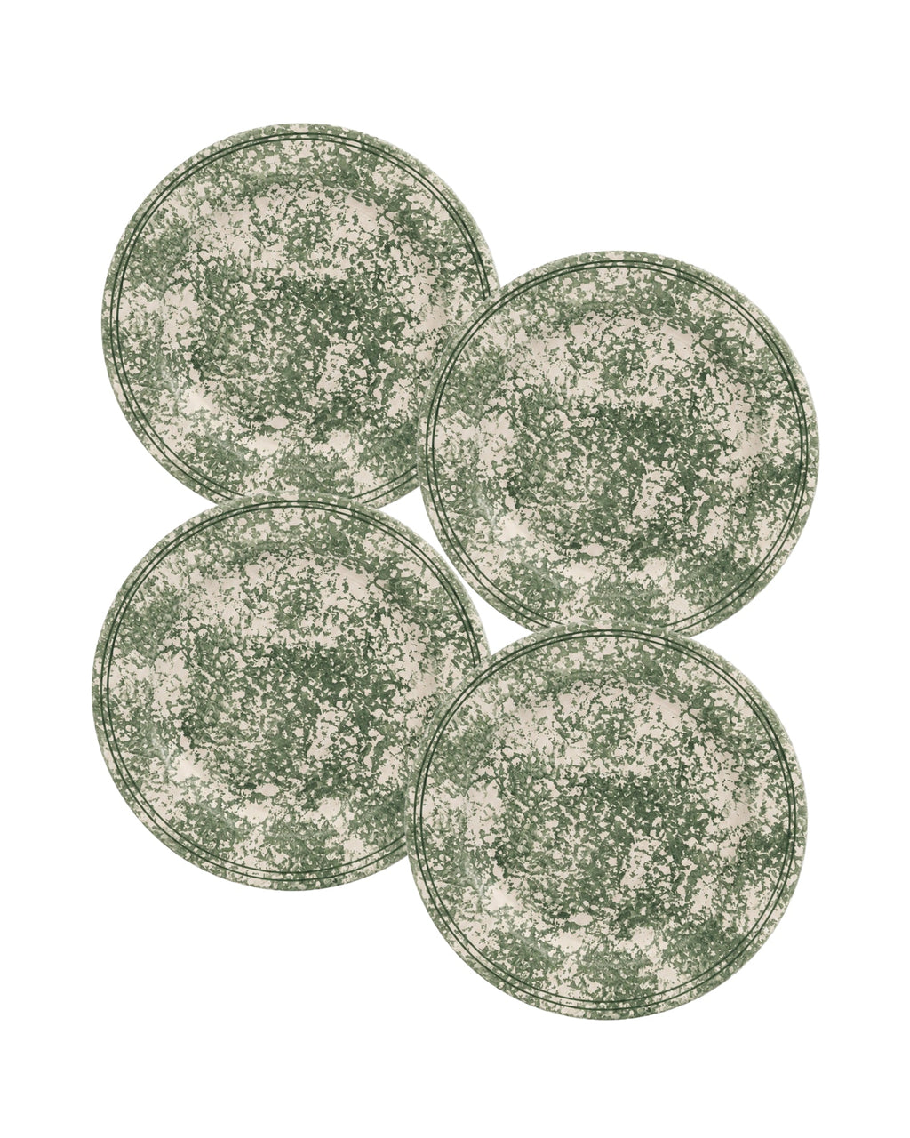 Spongeware Dinner Plate, Set of 4