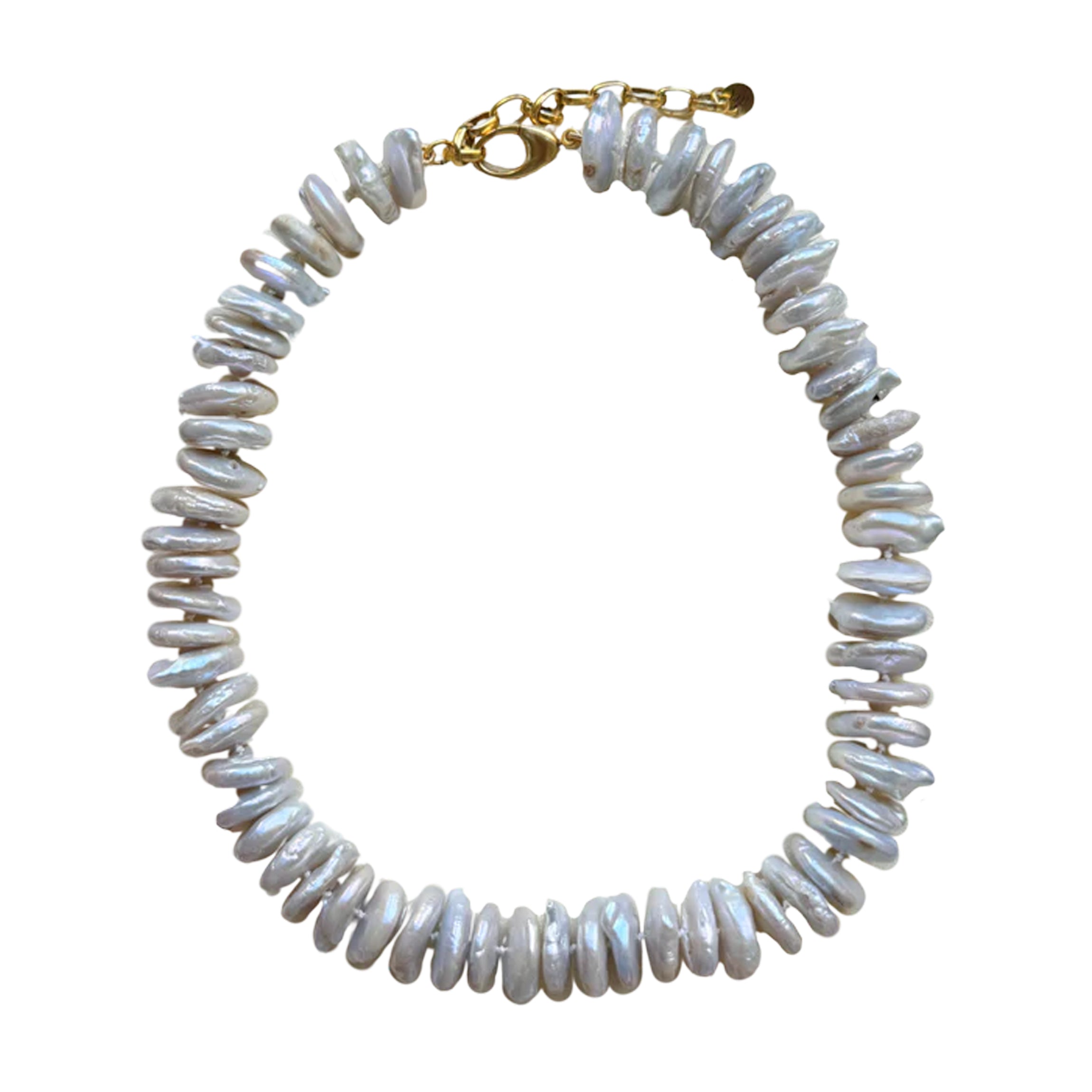 Disc Pearl Necklace