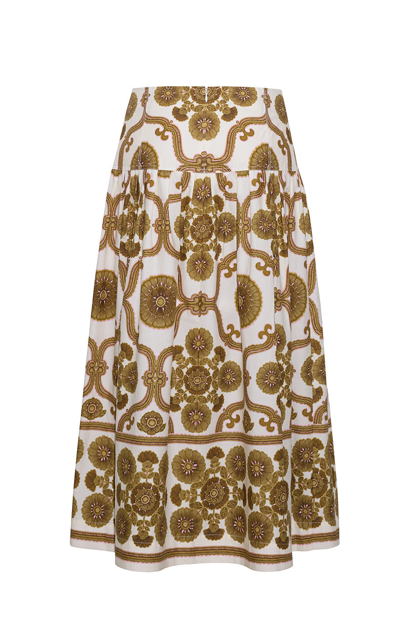 Diya Skirt in Mod Floral Olive