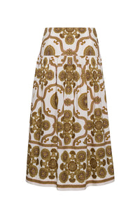 Diya Skirt in Mod Floral Olive