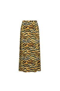 The Suki Skirt is in tiger print this season, with fitted pencil silhouette and easy pull-on design