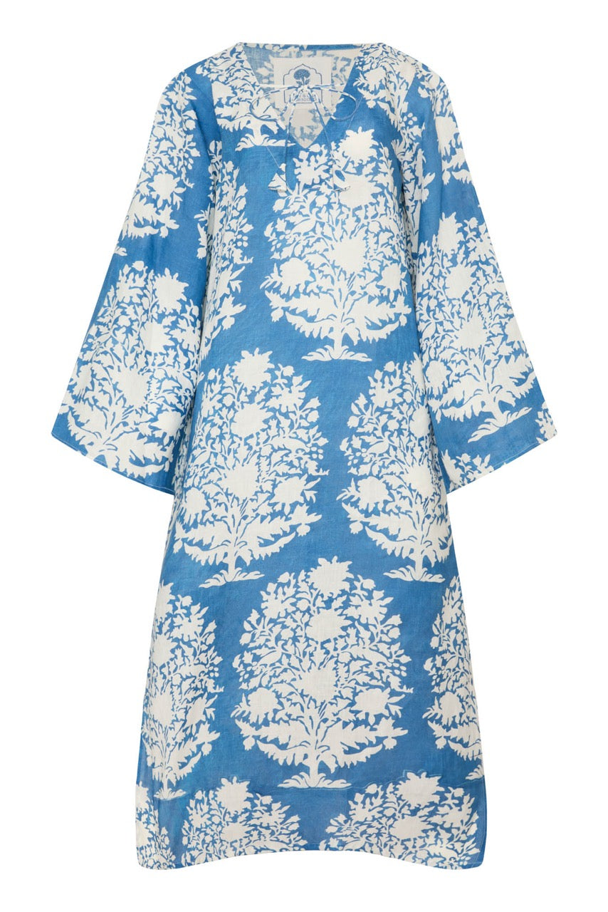 Doha Kaftan - M / Blue Bouquet Doha Kaftan - M / Blue Bouquet