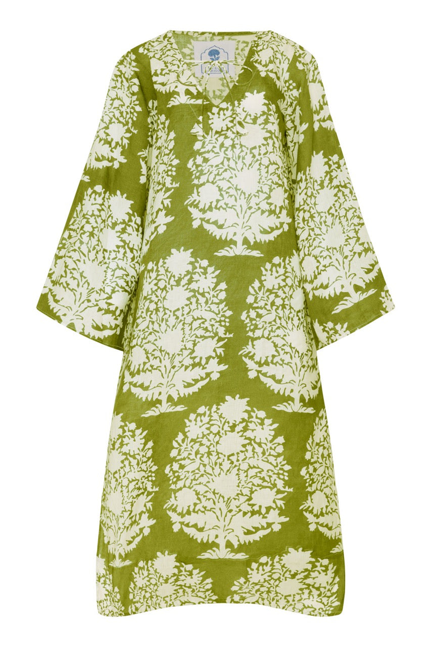 Doha Caftan in Green Bouquet