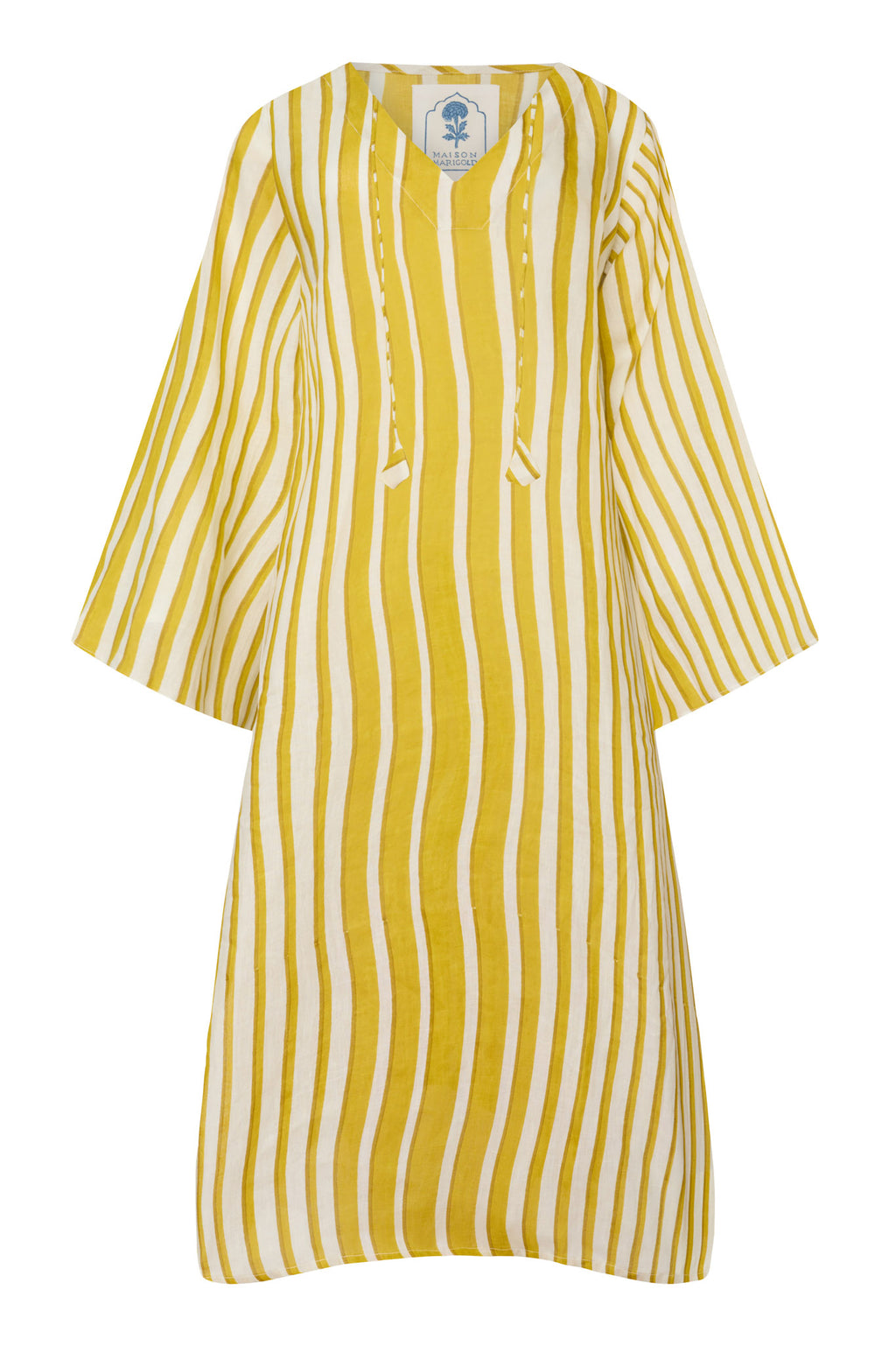 Doha Caftan in Yellow Stripe