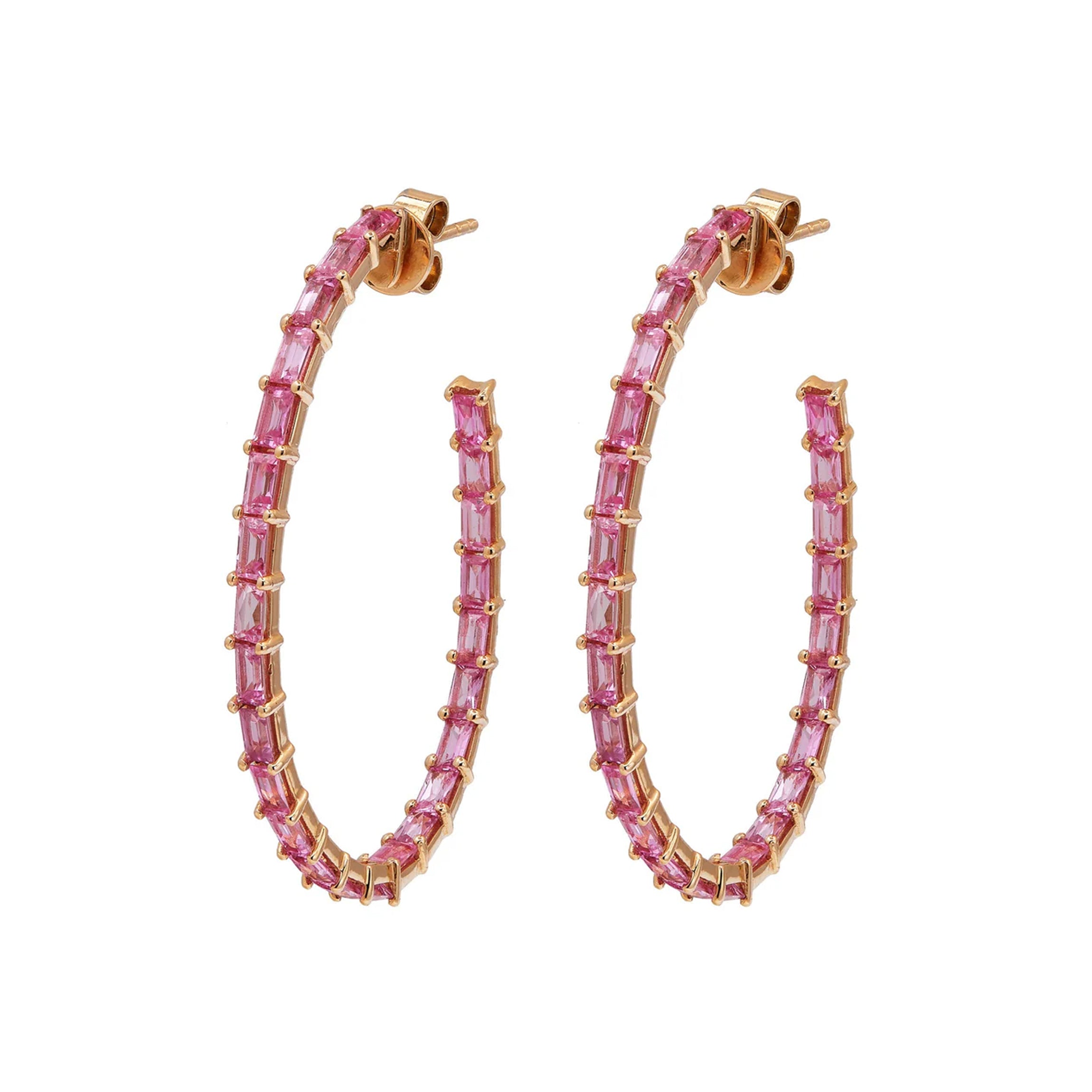 Dolce Pink Sapphire Hoop Earrings