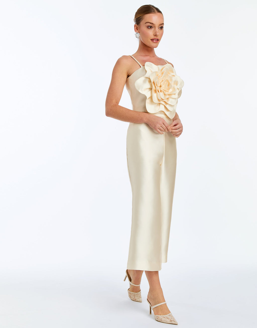 Dominique Flower Top in Ivory