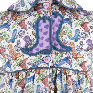 Sarita Girl Bubble in Boots Print