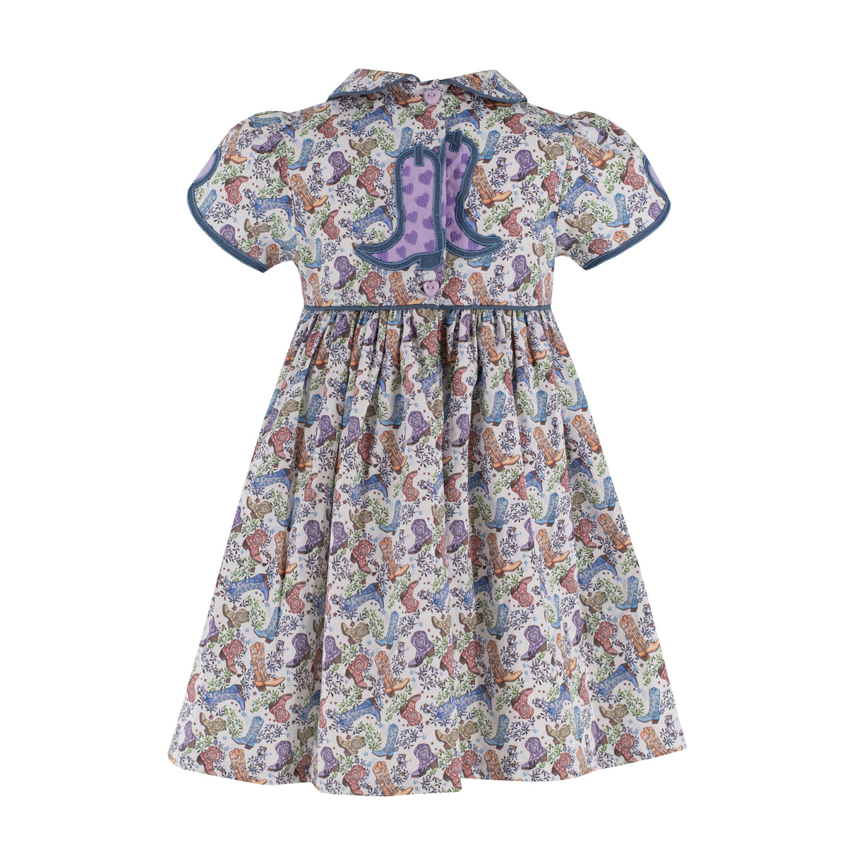 Sarita Girl Dress in Boots Print