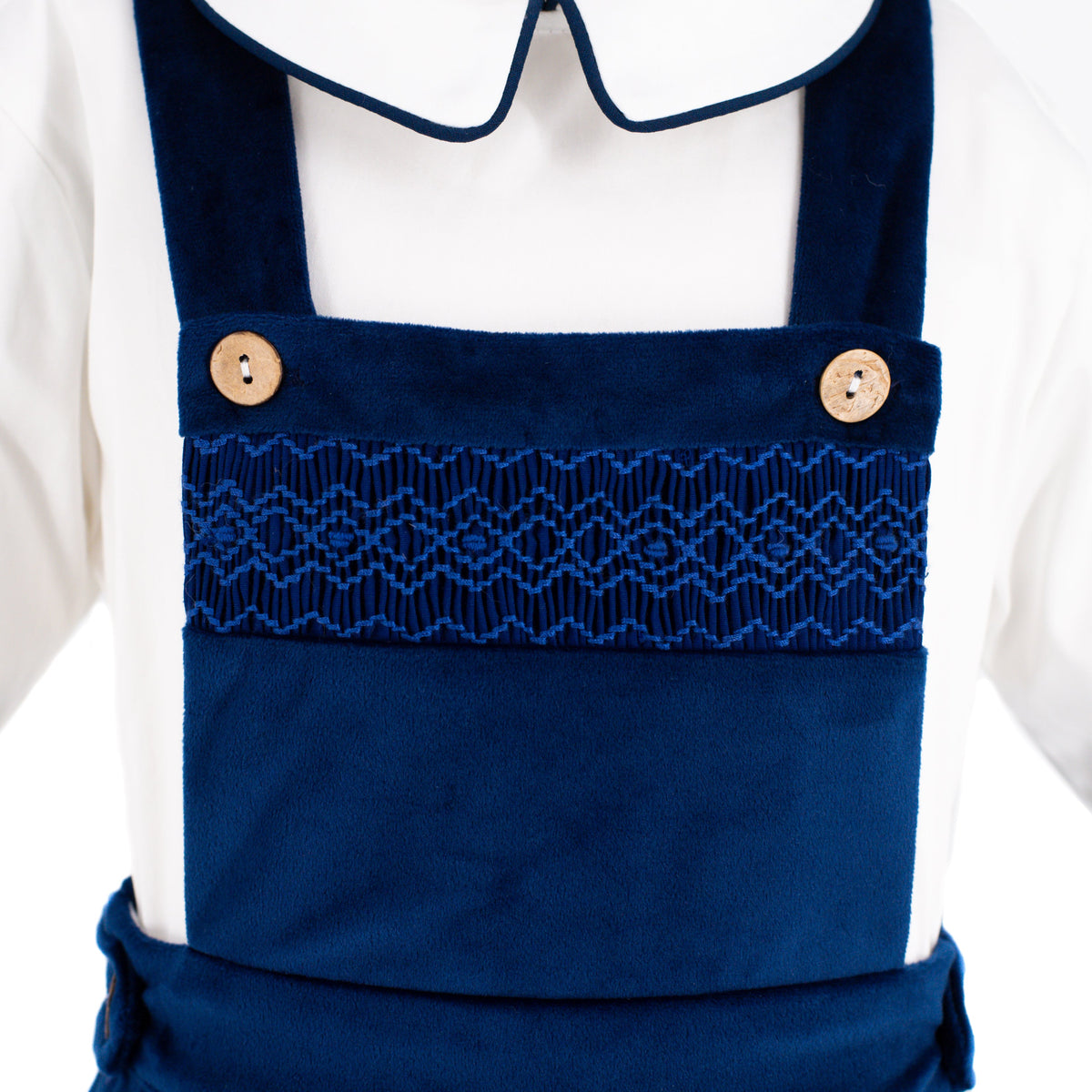 Christopher Boy Overall in Navy Velvet