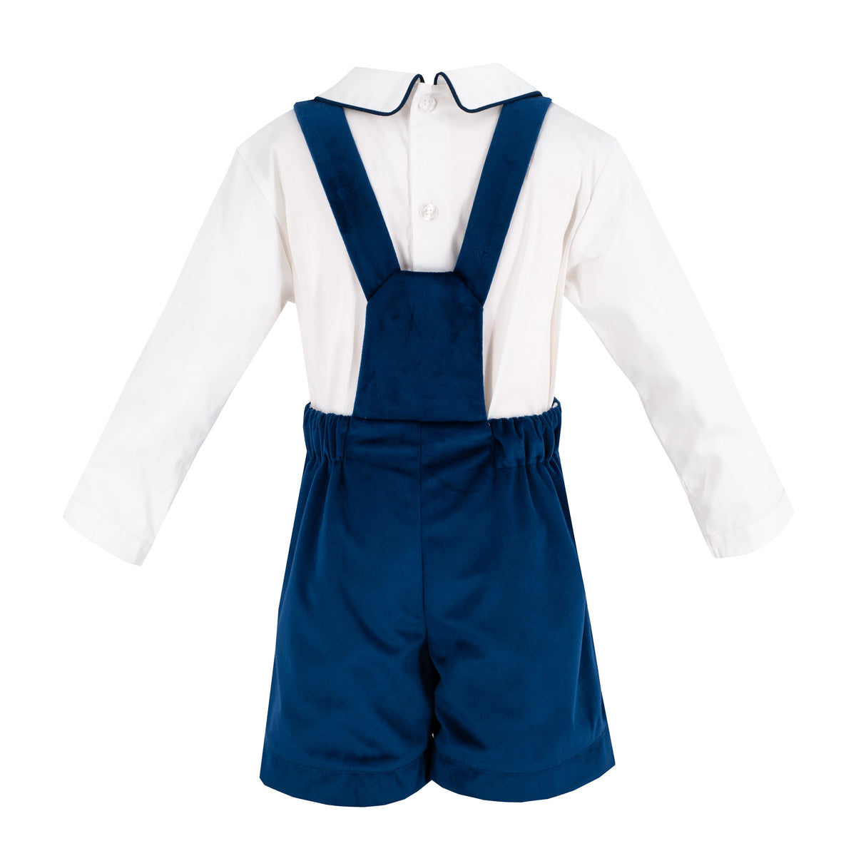 Christopher Boy Overall in Navy Velvet