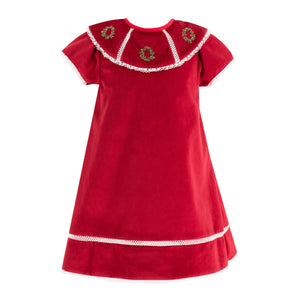 Avery Girl Dress in Red Velvet