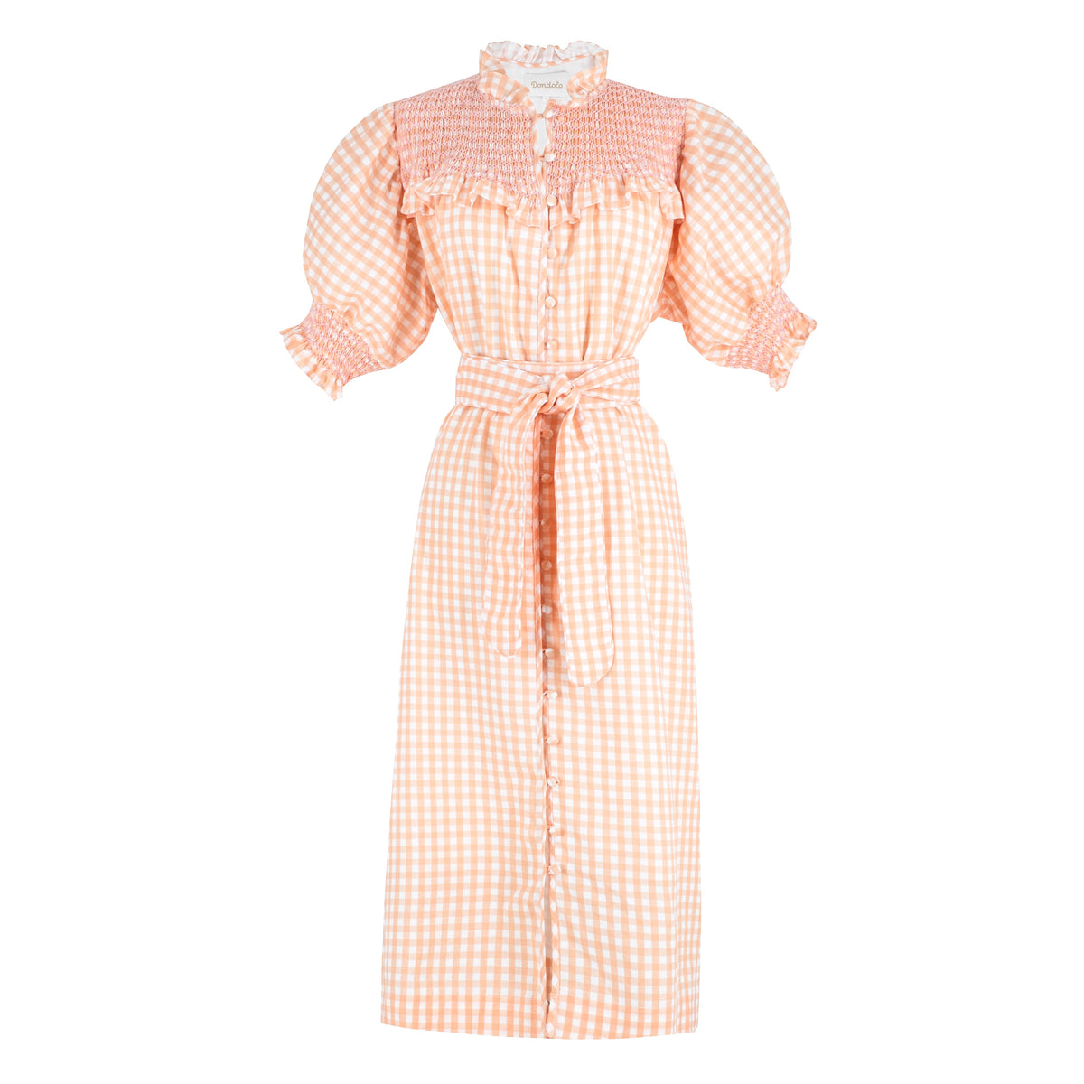 Women’s Gen Dress - Peach Gingham/ Pink