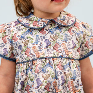 Sarita Girl Bubble in Boots Print