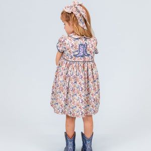 Sarita Girl Dress in Boots Print