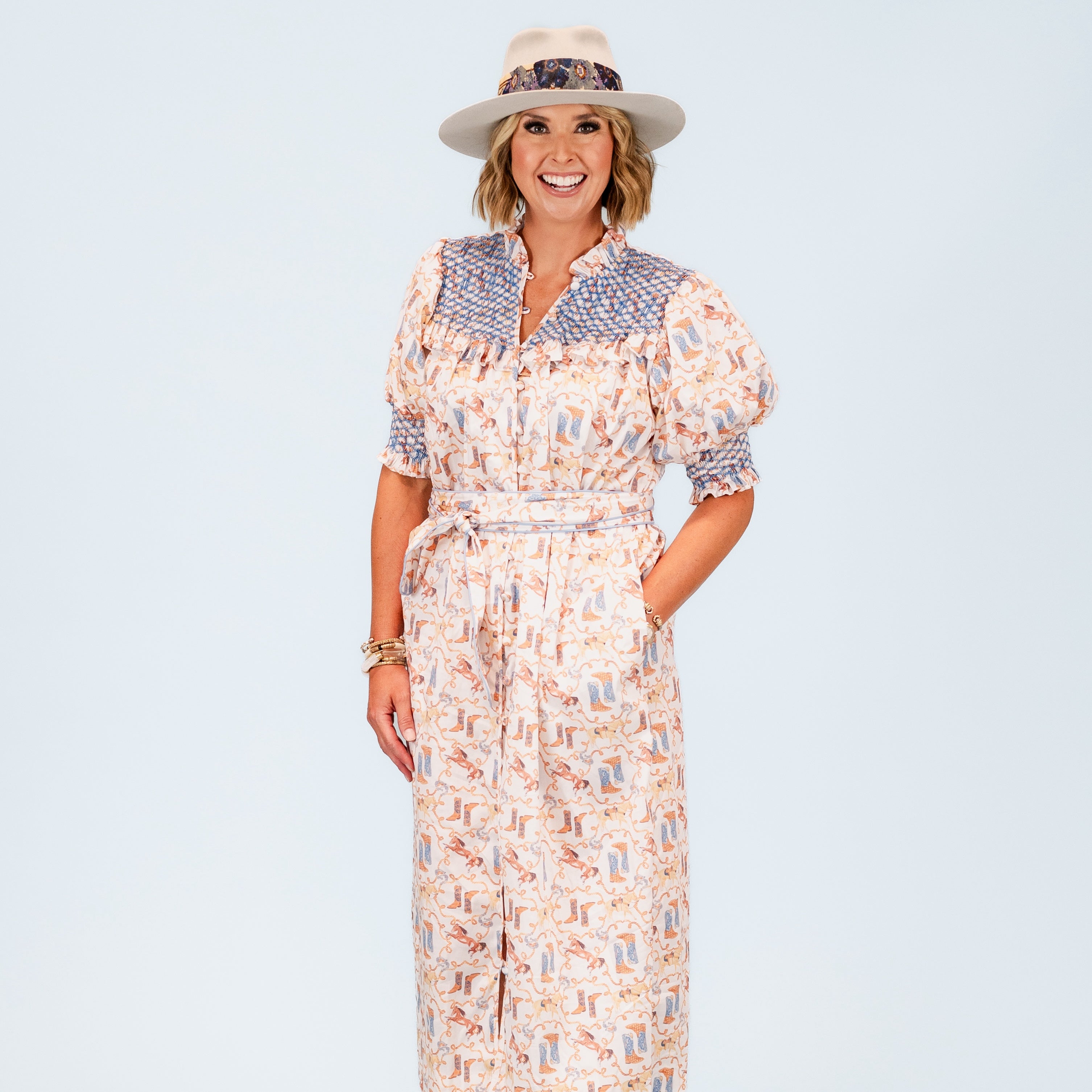 Gen Women's Dress in Western Print