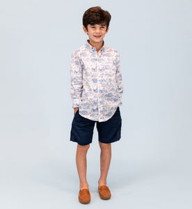 Bates Boy Button Down in Dallas Print