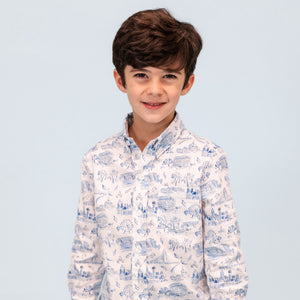 Bates Boy Button Down in Dallas Print