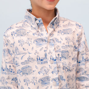 Bates Boy Button Down in Dallas Print